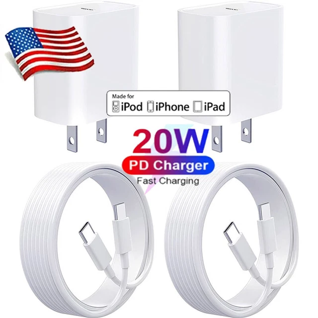 20W USBC POWER Adapter Block PD Fast Charger Cord For iPhone 14 13 12