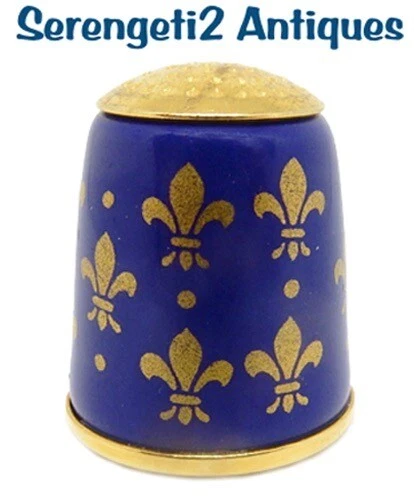 English Stafforshire Enamels Thimble ‘Fleur-de-Lis’ Design