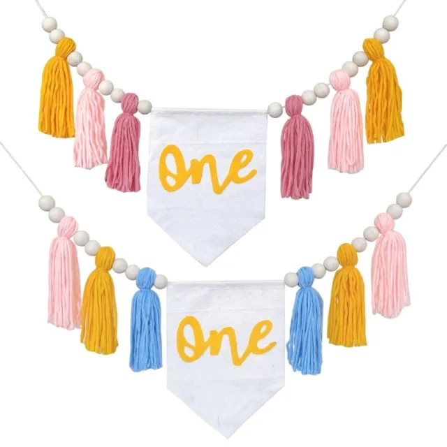 Baby First Birthday Party Decorations Booth Happy Birthday Bunting Garlands