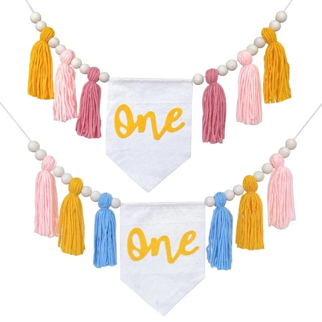 Baby First Birthday Party Decorations Booth Happy Birthday Bunting Garlands
