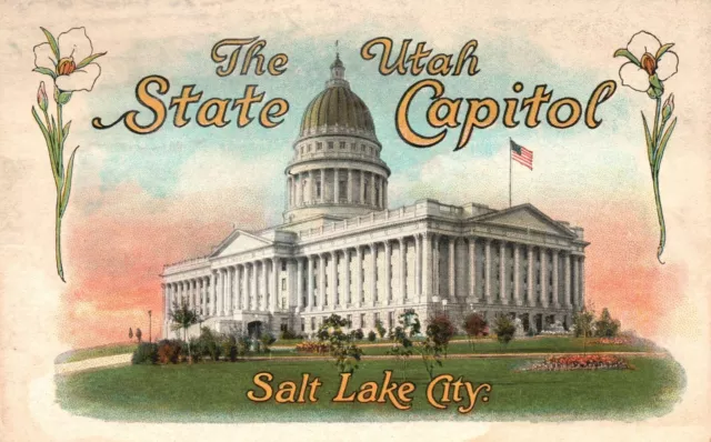 Vintage Postcard Utah State Capitol Corinthian Architecture Salt Lake City Utah