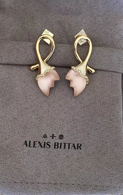 100% Authentic Alexis Bittar Sunset Lucite & Crystal Tulip Earrings