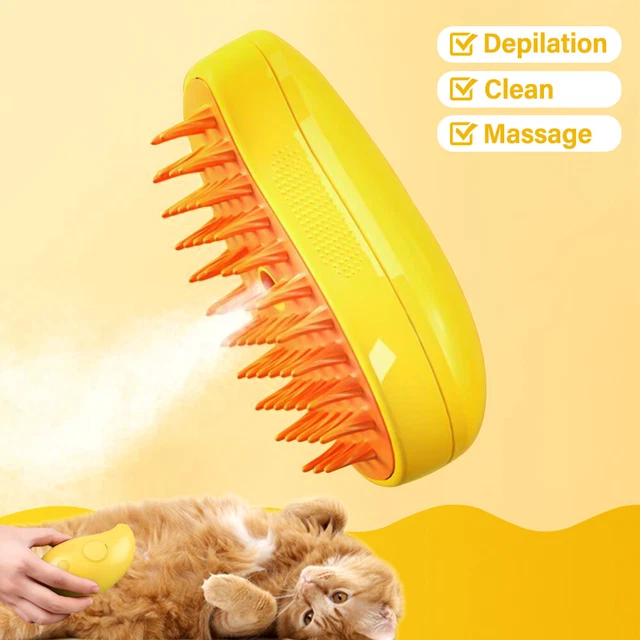 New Pet Grooming Comb with Electric Spray Dog & Cat Hair Remover Cleaning Brush