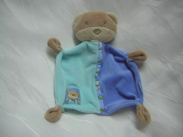 BABYDREAM / ROSSMANN Schmusetuch Kuscheltuch BÄR TEDDY hellblau blau beige