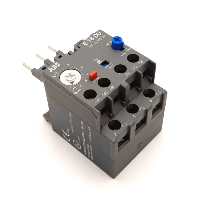 ABB E16DU OVERLOAD Relay, 3Pole W/ N/O & N/C Aux, Range 5.718.9A