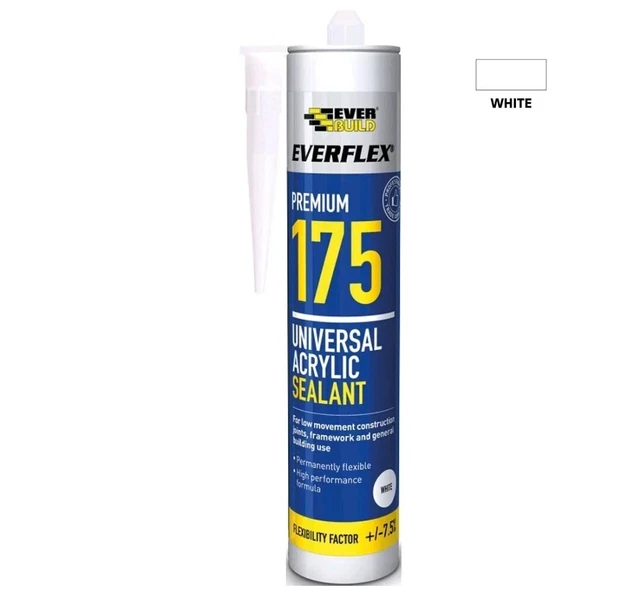 Everbuild Everflex 175 Premium Sigillante acrilico universale bianco 300 ml