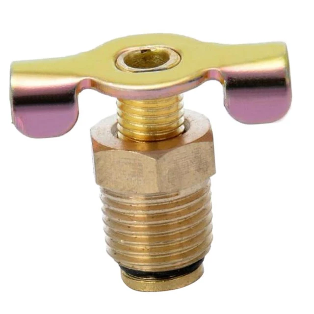 Valve De Réservoir Compresseur Air En Laiton 1/4" NPT - Pression Max 300 Psig - Avec Bouchons D'étanchéité - Pour Gonflage Pneus, Bouteilles Sous Pression