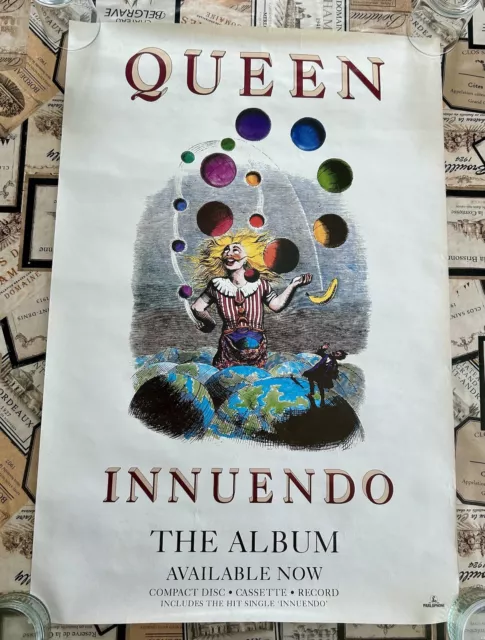 QUEEN - ANNUENDO - Original 1990 Werbeposter (gerollt) Freddie Mercury Sehr guter Zustand