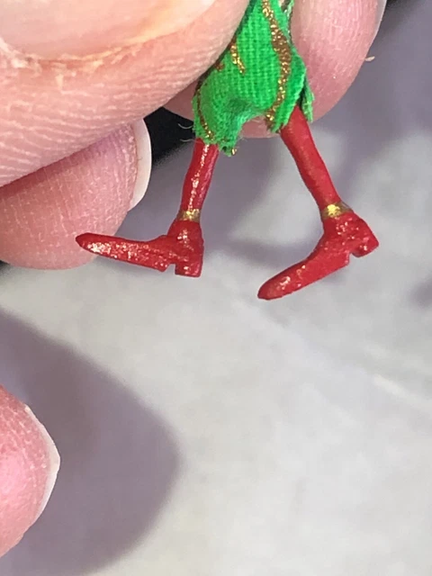 Super Tiny Miniature 1” Tall Strung Painted Metal Doll Figure Fabric Outfit 9