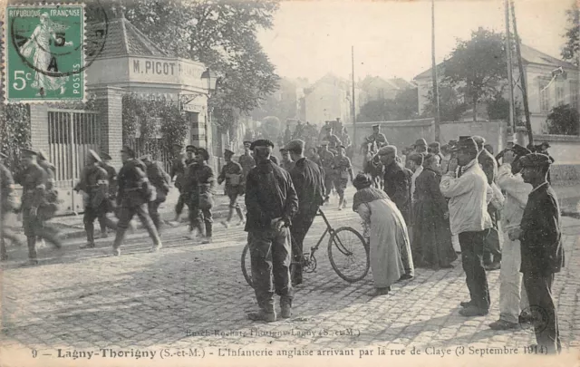 CPA LAGNY-THORIGNY - L'infanterie anglaise arrivant par la rue de Claye  (128255