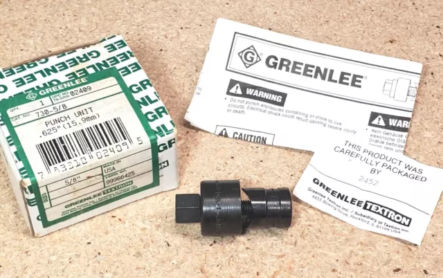 Greenlee No. 730 -  5/8" diameter punch and die set - knockout - U.S.A.