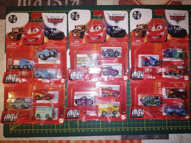 6 Lot de 3 mini voitures cars racer Disney Pixar Mattel 18 MINI AU TOTAL