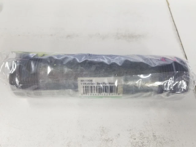 LDR Industries 301 114X6 Pipe Nipple, 1-1/4-Inch X 6-Inch, Black