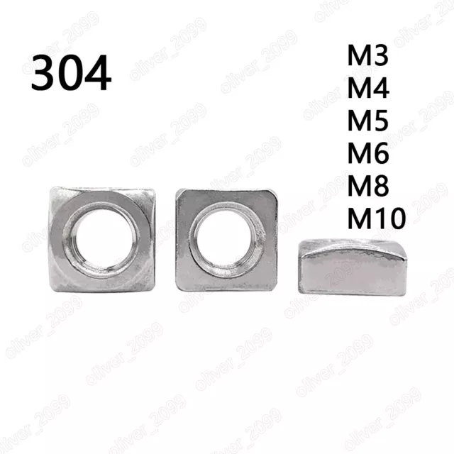 304 Stainless Steel Square Thin Nuts DIN562 M3 M4 M5 M6 M8 M10