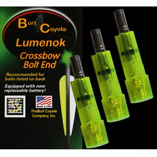 Burt Coyote Lumenok Crossbow Full Metal Jacket Bolt #00338 Green Flat End 3pk