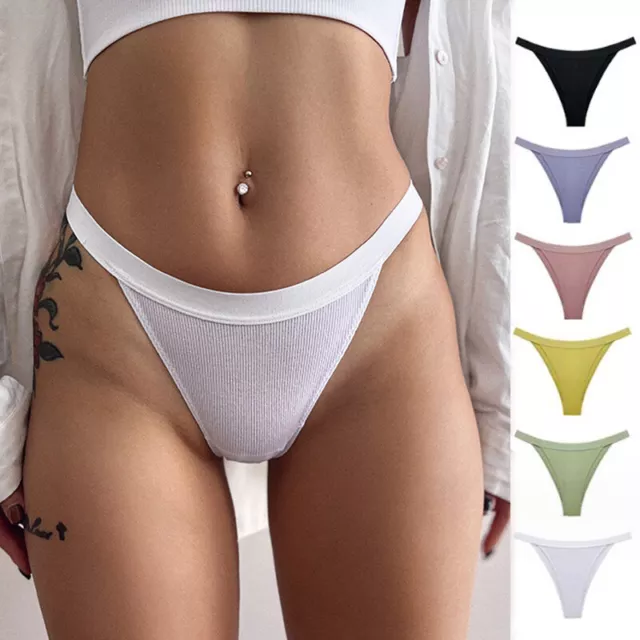 1/6 Pack Lot Womens Sexy Thongs g-string Panties High Cut Underwear Bottom Brief