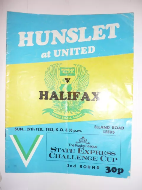 Hunslet v Hull K R 13th February 1983 Challenge Cup 1st Rd @ Elland Road, Leeds