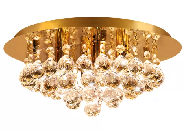 Moderner runder Deckenkronleuchter Licht Kristall Tröpfchen GOLD STX50019-4G0
