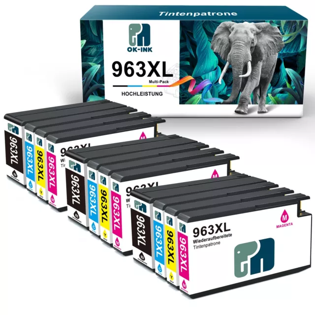 12 Patronen für HP 963XL OfficeJet 9019 9020 9022 9023 9025 9010 9012 9015 9016