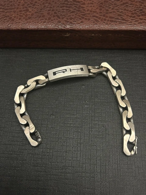 Bracelet Gourmette En Argent Massif Vintage - Longueur 17 Cm - Modèle Ancien #A17