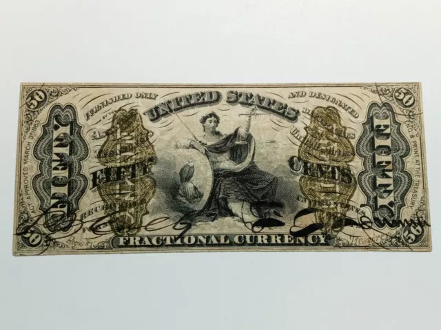 50 Cents Third Issue “Justice” Fractional Currency Note (C10)