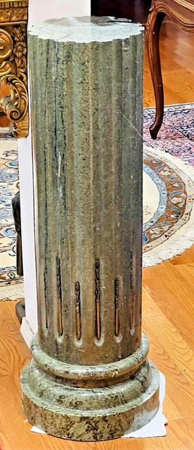 Pedestal Marble/Granite Neoclassical Style Gilt Metal Mounted Fluted Columnar