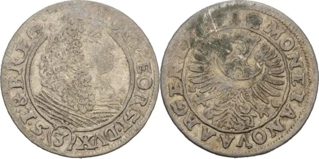 Schlesien Liegnitz Brieg 3 Kreuzer 1661 Georg III., 1,5g Original #AA46