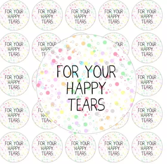 25 For Your Happy Tears Rainbow Round Stickers Confetti Wedding Favor Stickers