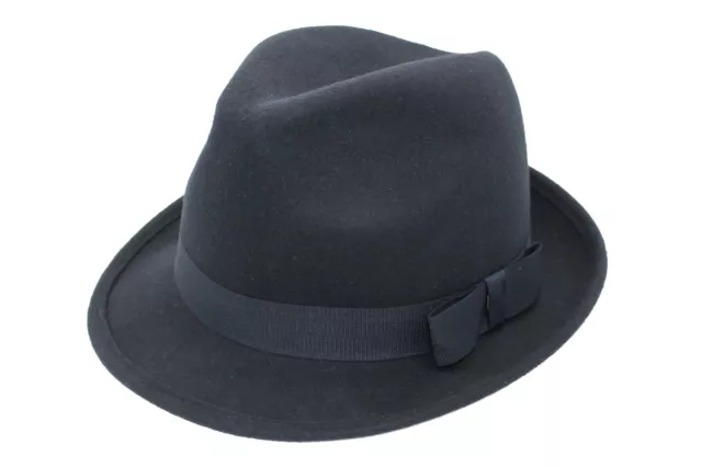 Classic Retro Style 100% Wool Felt Fedora Trilby Hat New, Black, Brown, Navy