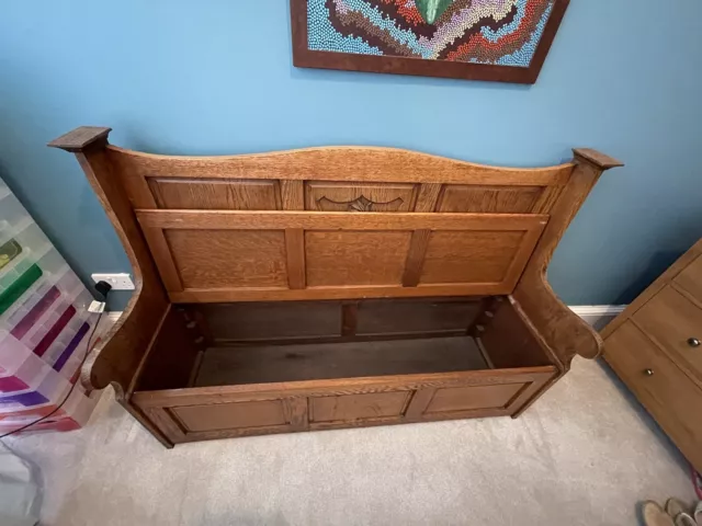 Antique Oak Settle Bench