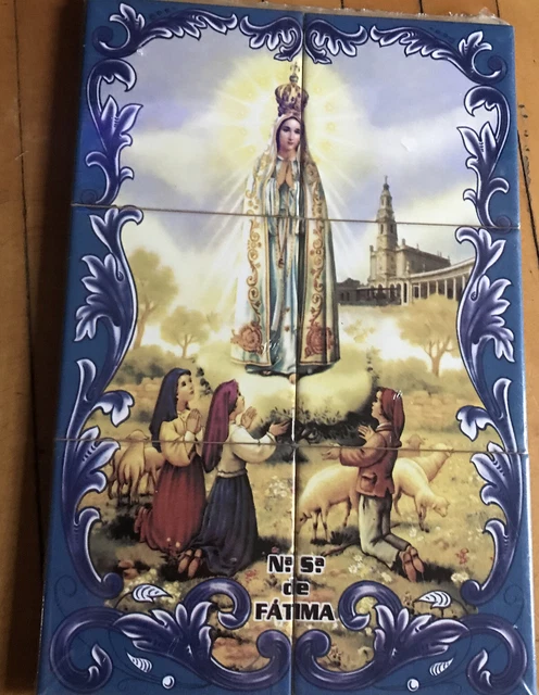 Our Lady of Fatima Apparition Portuguese Ceramic Tile Art Wall Panel Mural Decor