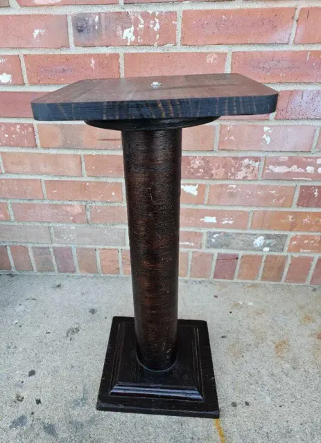 Vintage Walnut Plant Stand Fern Pedestal Stand Table Pine Top
