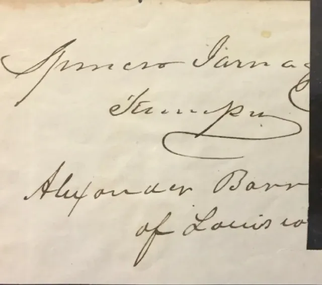 Alexander Barrow LA Senator 1841-1846 & Spencer Jarnagin TN Senator partial cut