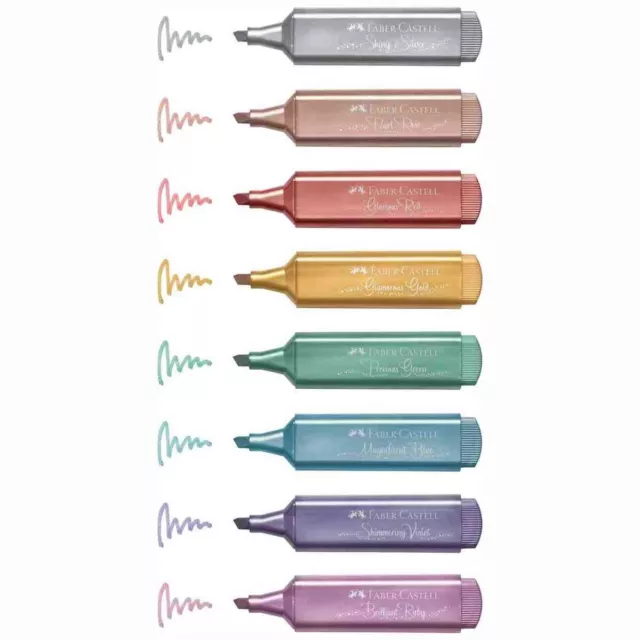 FABER CASTELL Textmarker Textliner 46 Metallic rubin gold silber rose grün blau