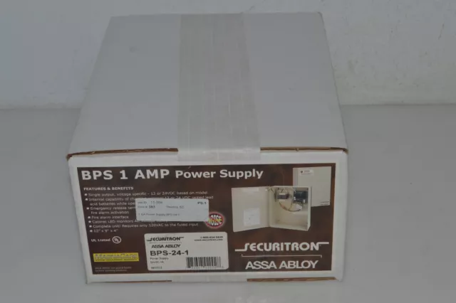 ^^ Securitron Assa Abloy Bps 1 Amp Power Supply Bps-24-1 - New (Thy11)