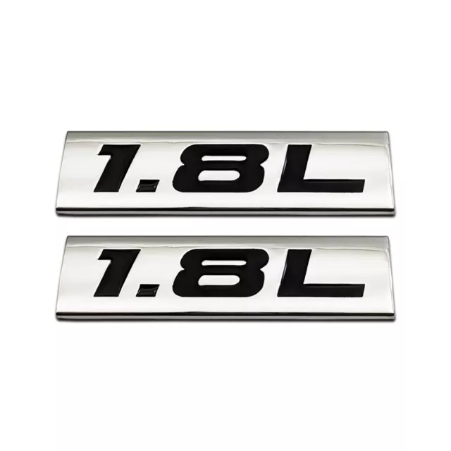 2x Chrome Black Metal Fender Trunk 1.8L Emblem V6 V8 Engine Logo 3D Badge Decal