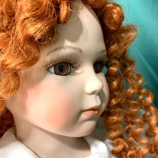 Delton 24" Porcelain Doll Red Hair - Numbered 155/2000 Very Good Condition
