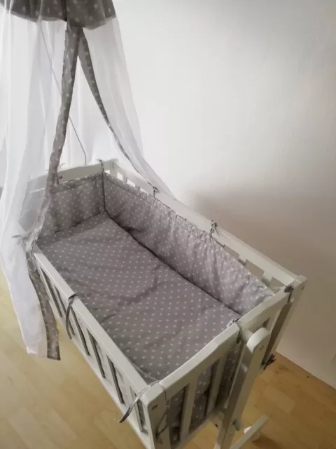 Schaukelwiege / Babybett NOAH (VitaliSpa®) in Holz / Weiß; neuwertig, unbenutzt