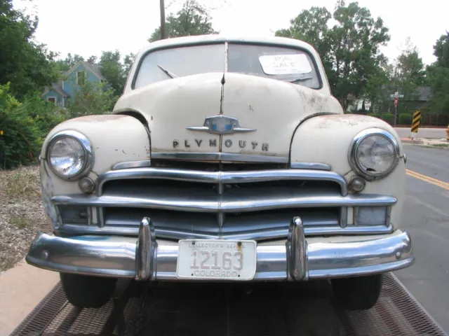 '50 1950 PLYMOUTH DeLuxe 2D Sedan - BOTH HEADLIGHT BEZELS -- PARTING OUT CAR