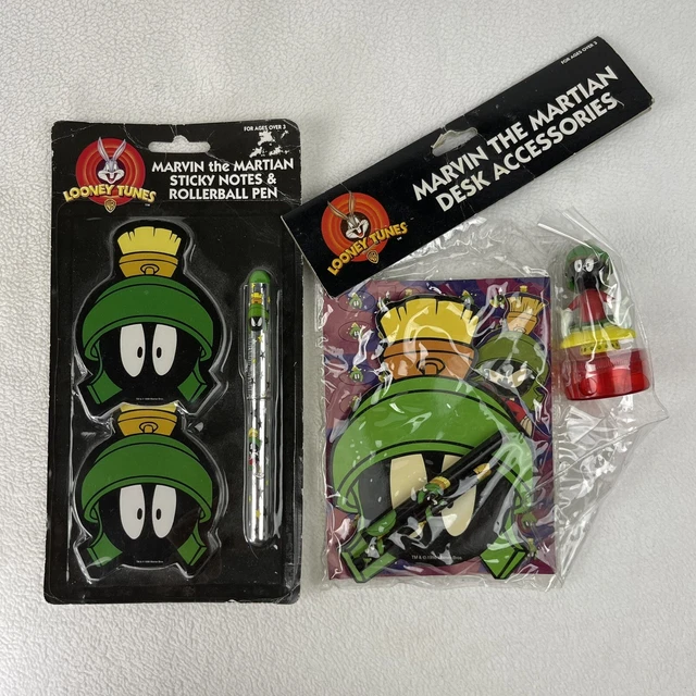 Vintage Looney Tunes Marvin the Martian Collectible Lot Pen Pad Desk Accesories
