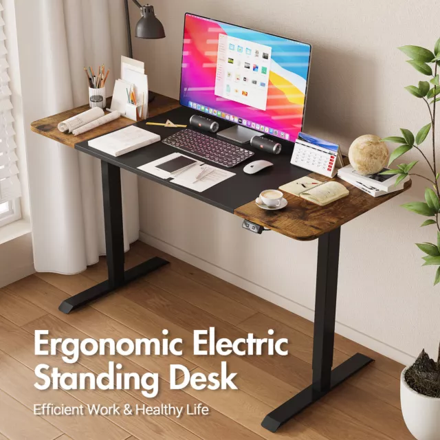 Advwin Electric Standing Desk Adjustable Height Sit Stand Desk Black Walnut