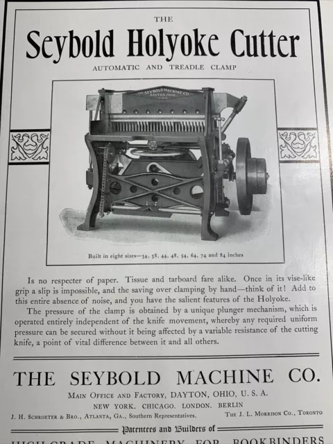 Seybold Holyoke Printing Machine Co Dayton Ohio C 1920