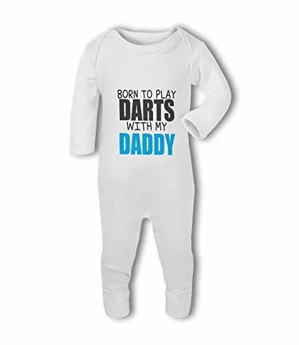 Born to Play Darts with my Daddy - Baby Romper Suit by BWW Print Ltd