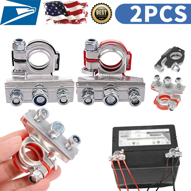 2 CAR BATTERY Terminal Connector Top Post Positive Negative Heavy Duty
