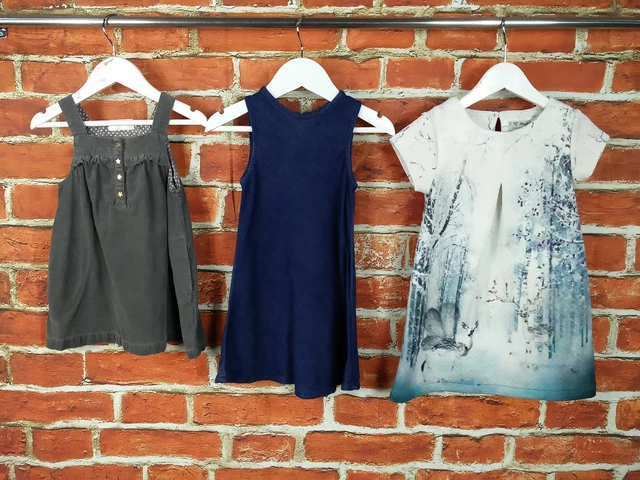Girls Bundle Age 2-3 Years Next Zara Pinafore Dress Floral Denim Cord Party 98Cm