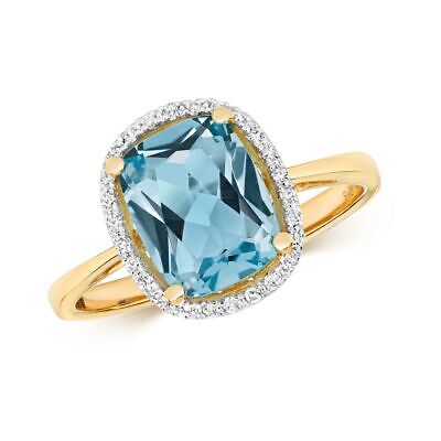 Diamant & Lumière Suisse Topaze Bleu Tailles Bagues J-Q Or Jaune
