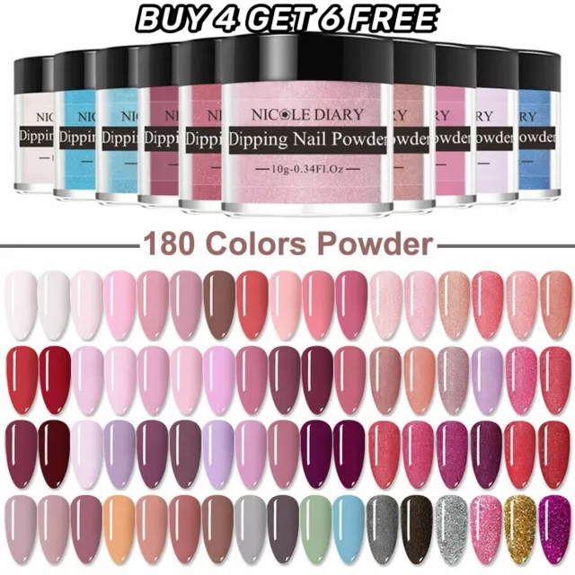 180 Colors NICOLE DIARY Nail Dipping Powder Nail Dipping Powder kit For Manicure