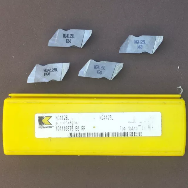 4pc KENNAMETAL NG 4125L  Carbide Grooving Inserts;  K68 🎯Machinist