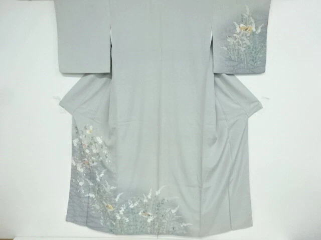 40544# Japanese Kimono / Antique Kimono / Mandarin Duck & Floral Plants