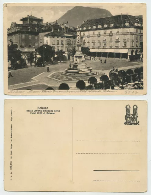 85597 - Bolzano - Piarra Vittorio Emanuele verso Hotel Citta di Bolzano -alte AK